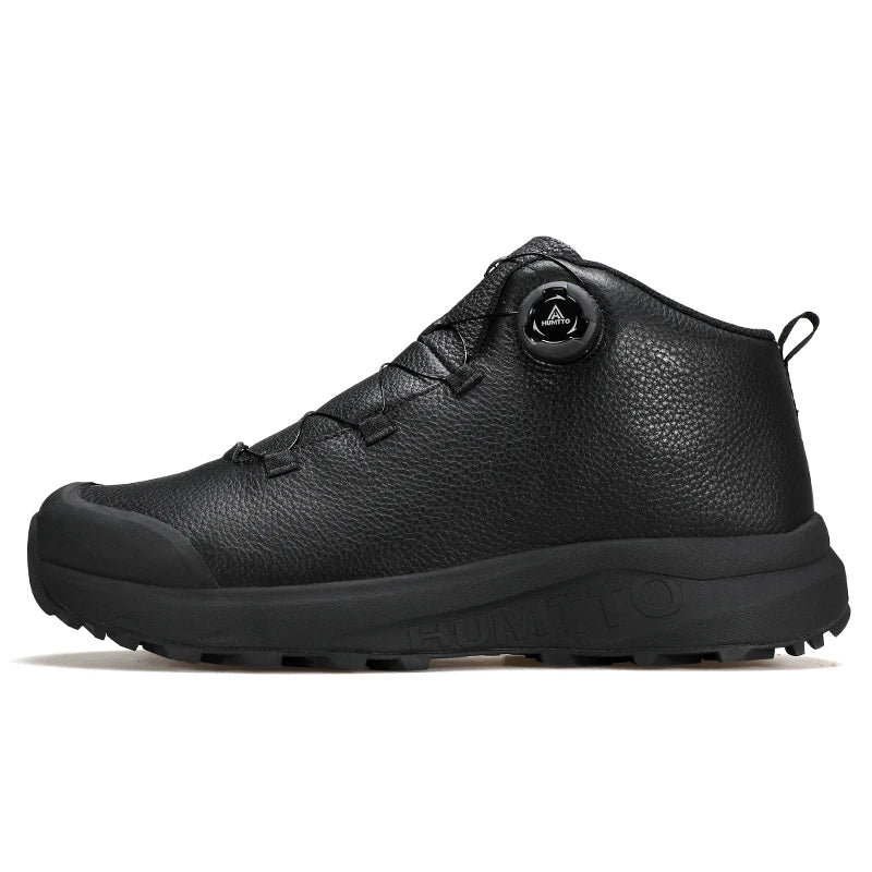 Zapatos de cuero HUMTTO para hombre, calzado deportivo de invierno para camping y actividades al aire libre, botas de trekking transpirables, zapatillas de senderismo antideslizantes para hombre