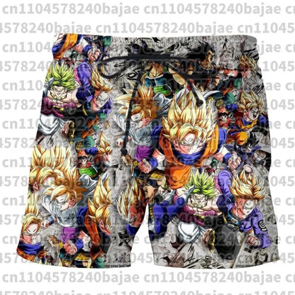 Dragon Ball 3D Print Shorts 2026 Japanese Anime Breathable Quick-Dry Sport Pants Retro Y2K Hip Hop Summer Men's Beach Shorts