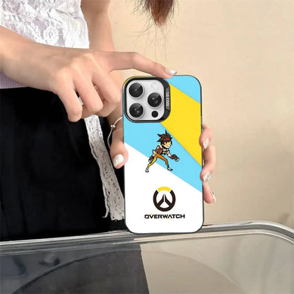 Capa para Telemóvel Game O-Overwatch em Estilo Pixel para iPhone 17 16 15 14 13 12 11 Pro MAX, Traseira Mate Antichoque e Anti-Queda
