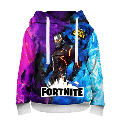 Sweatshirt Fortnite para Crianças Victory Royale 3D com Capuz Estampado para Homem, Mulher e Criança, Pullover Streetwear Gaming para Presentes de Aniversário