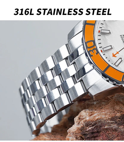 WM Watch Automatic Mechanical Watches NH35 Anti-reflective 200 Water Resistant Sapphire Crystal Welly Merck Watch WM206