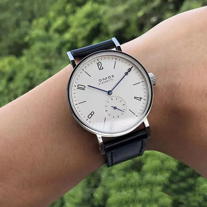 Men's 38mm automatic mechanical watch suitable for Seagull ST1701 self-winding movement, waterproof transparent back wristwatch.