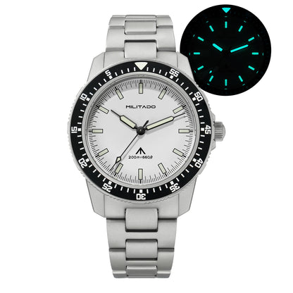 MILITADO ML25 Quartz Dive Watch VH31 Sweep Second Sapphire Crystal 200M Waterproof BGW9 Lume Ceramic Bezel Men Watch