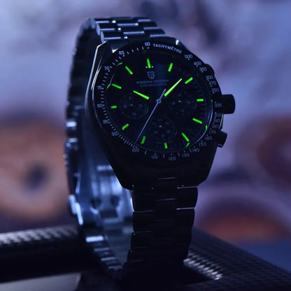Hodinky PAGANI DESIGN Moon – luxusní quartzový chronograf pro muže, sportovní styl, safírové sklo s antireflexní úpravou, luminiscenční displej
