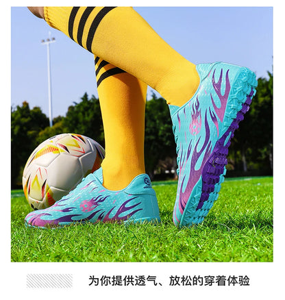 Men Professional Football Boots Cleats Boys Soccer Shoes Ankle Support Cleats Youth Outdoor Match Training Sneakers Non-slip.