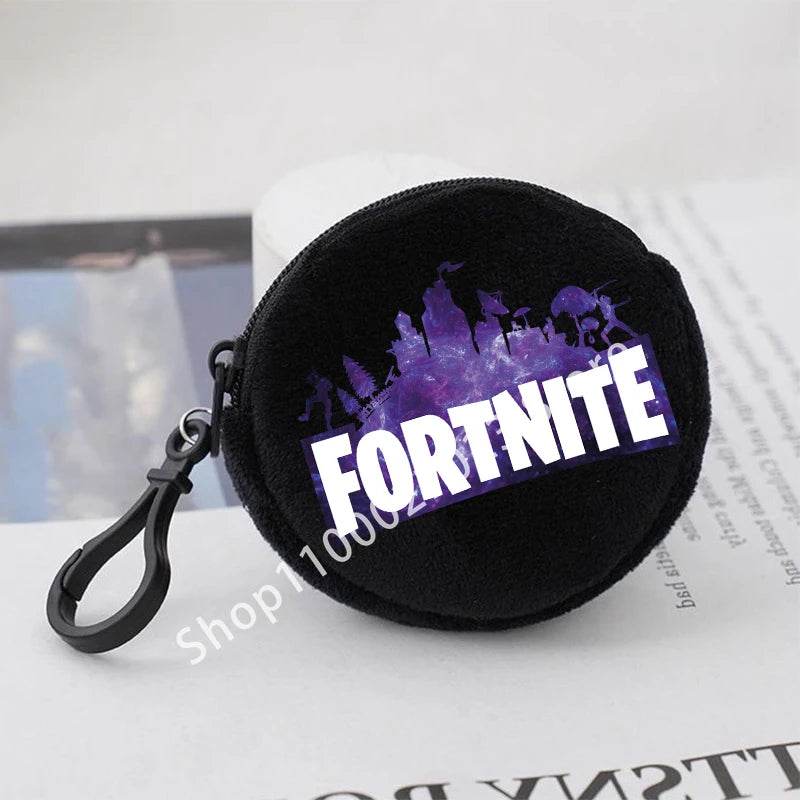 Fortnite Boys Girls Round Coin Purse Cute Fashion Cartoon Printing Large Capacity Cosmetic Bag Portable Handbag Birthday Gifts