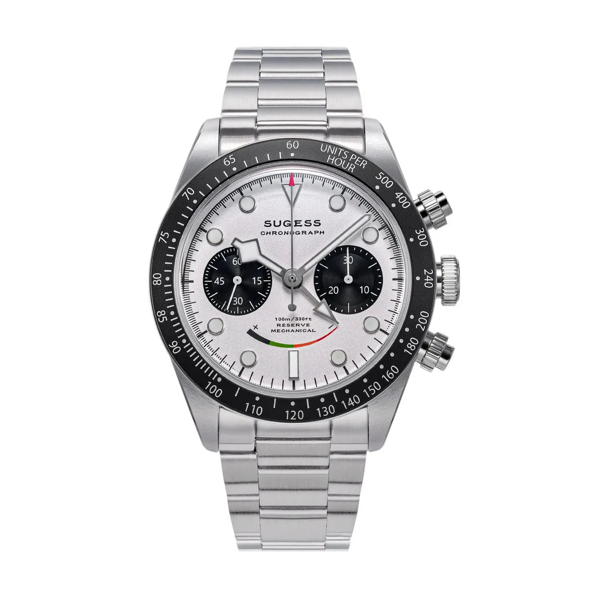 Sugess Chronograph Watch for Mens ST1907 Movement Mechanical Sapphire Crystal Wristwatches Waterproof Pilot Air Force Clock S475