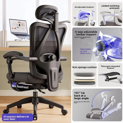 UVR  Living Room Office Chair Household Ergonomic Design Armrest Backrest Stool Lift Adjustable Boss Chair Game Athletics Chair