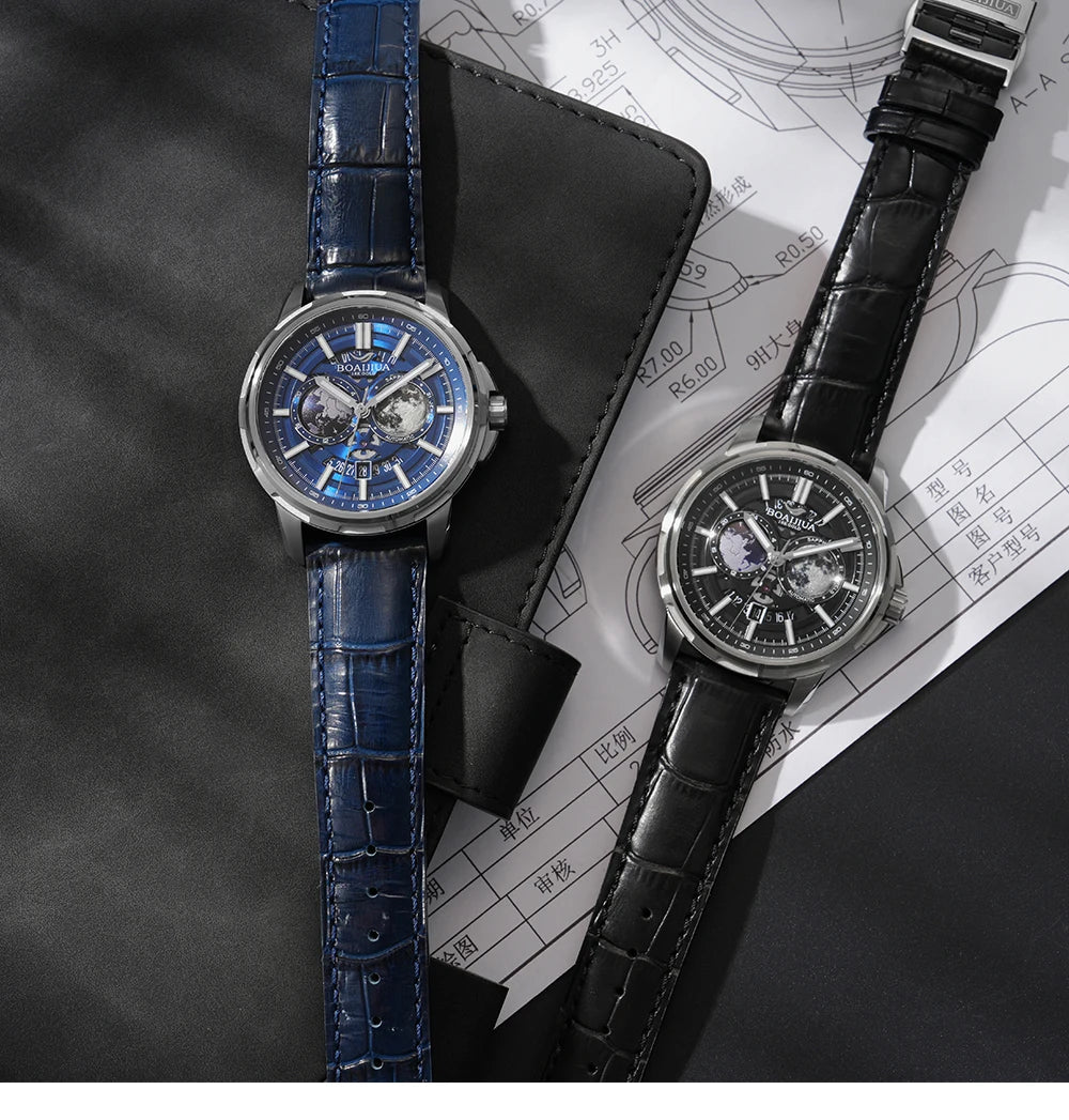 BORIAGE(BOAIJIUA) Fully Automatic Mechanical Men's Watch Original Design Mechanical Watches Waterproof Luminous Wristwatch