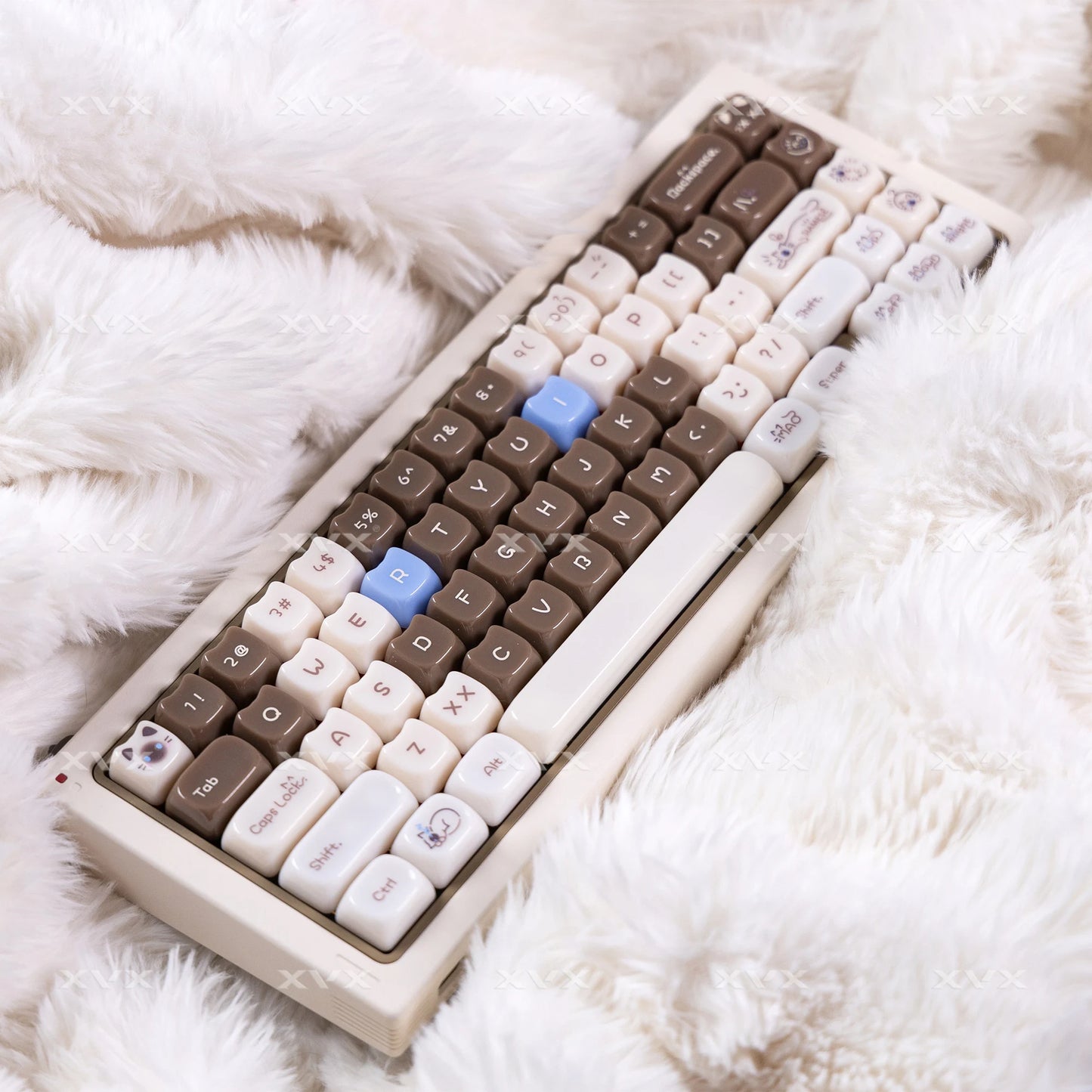 XVX 148 teclas teclas con temática de gatos perfil MAO, teclas coreanas brillantes y adorables para teclado 61 64 68 78 87 96 98 104 108