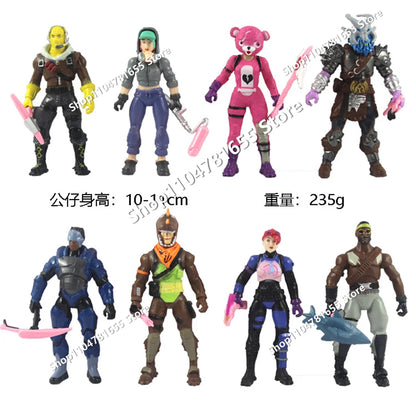 Conjunto de 8 Figuras Fortnite Anime em PVC — Bonecos Trooper Colecionáveis para Fãs, Crianças, Aniversário e Natal