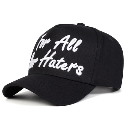 Cappellini da baseball unisex con ricamo «FOR ALL OUR HATERS» - Primavera/Autunno - Cappelli casual regolabili per attività all’aperto - Cappellino parasole - Cappellino sportivo