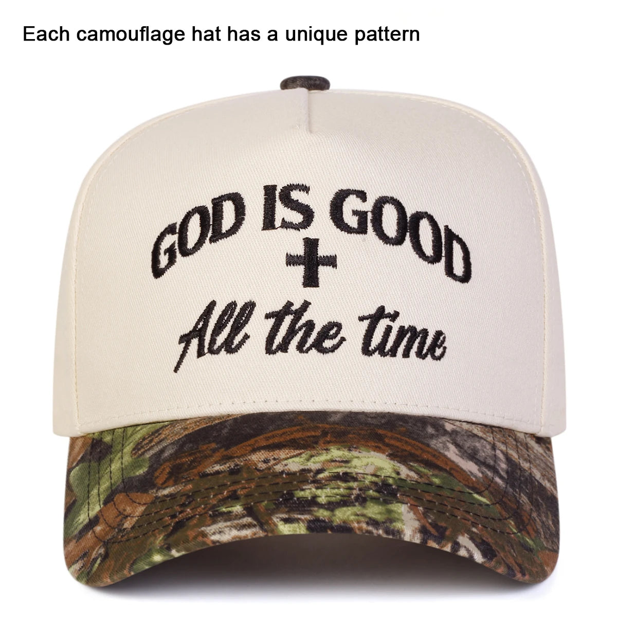 Cappellini da baseball unisex con ricamo "GOD IS GOOD", per primavera e autunno, da esterno, casual, regolabili, cappellino parasole, cappellino sportivo