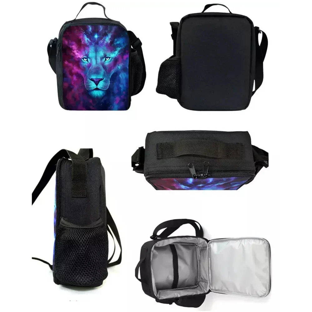 Popular Game Fortnite Child Insulated Large Capacity Bag for Boys and Girls Student Outdoor Reusable Thermal Cooler Lunch Box