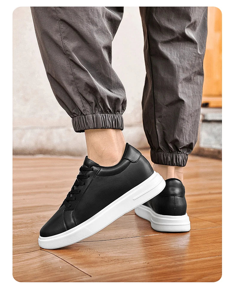 New Men's Sneakers Elevator Shoes Height Increasing Insole 6-10CM High Heels Leather Sport Shoes Men's Shoes