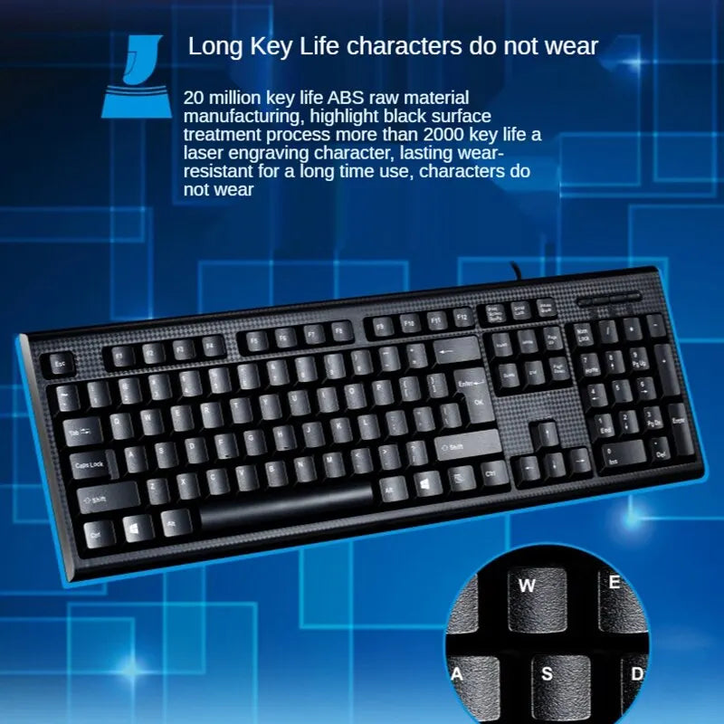 Tastiera singola Q9 USB con porta quadrata per ufficio e casa, PS2 con porta rotonda, cablata per computer desktop