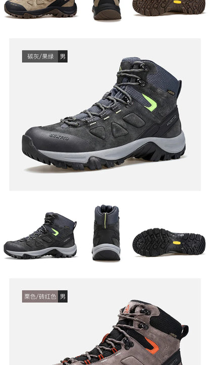 HUMTTO Hiking Shoes Men's Waterproof Hunting Boots Tactical Desert Combat Ankle Trekking Boots Male Women Warm Leather Sneakers