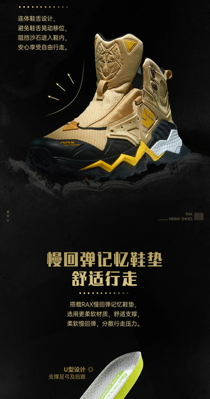 Rax Men's Waterproof Hiking Shoes Breathable Hiking Boots Outdoor Trekking Boots Sports Sneakers Tactical Shoes