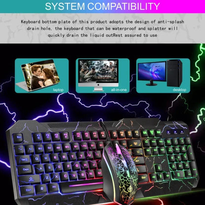 Combo de teclado y ratón gaming con cable para ordenador de sobremesa, teclado retroiluminado con luz LED y sensación mecánica