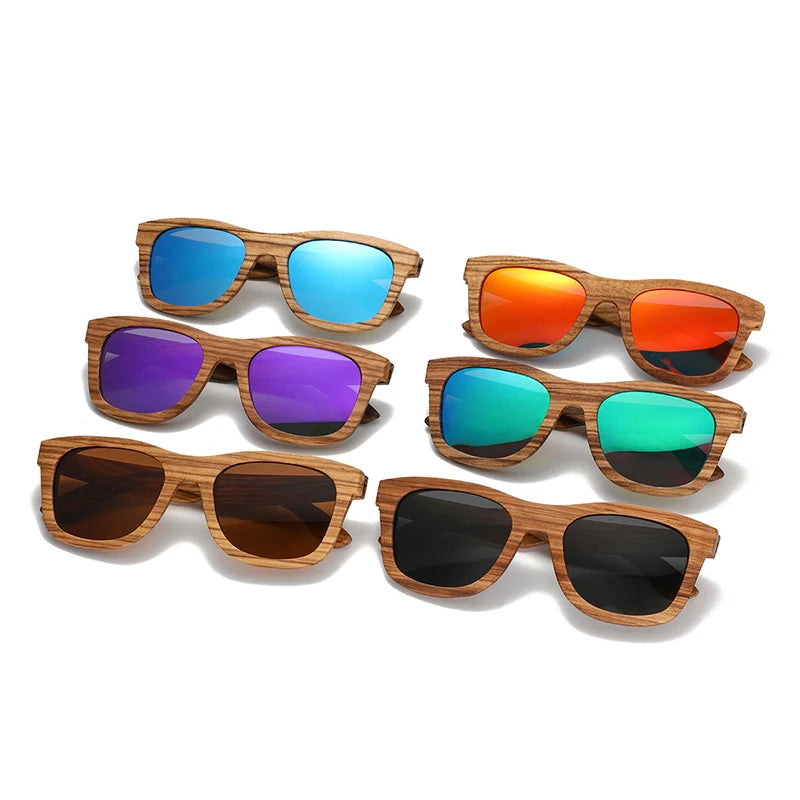 JUNCTURE Fashion Bamboo Wood Vintage Square Sunglasses Men Women Luxury Brand Designer Sun Glasses Wooden Driving UV400 Eyewear