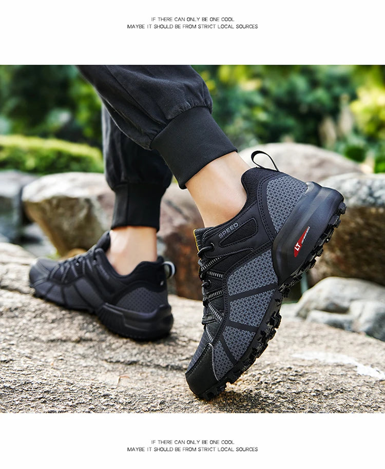 Sapatos de Caminhada para Homem Todo-o-Terreno, Calçado Desportivo Outdoor em Malha Respirável, Antiderrapante e Resistente ao Desgaste, Sapatos de Caminhada e Ciclismo Outdoor