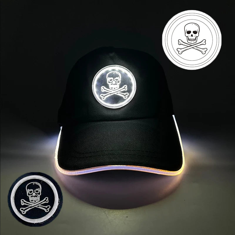 Gorra de béisbol luminosa LED de moda, gorra hip hop iluminada para bar y club, gorra fluorescente para hombre y mujer, accesorios para DJ, baile y disfraces