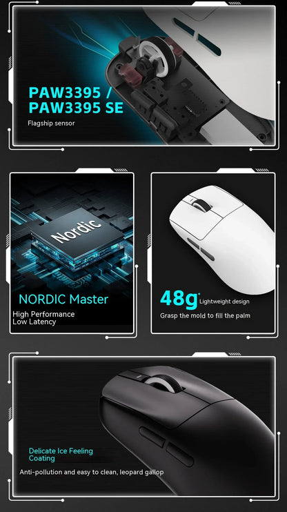 VXE Dragonfly R1 Pro Paw3395 Sensor Wireless Mouse Nordic 52840 2khz Smart Speed X Low Delay Office Gamer PC Gaming Mouse