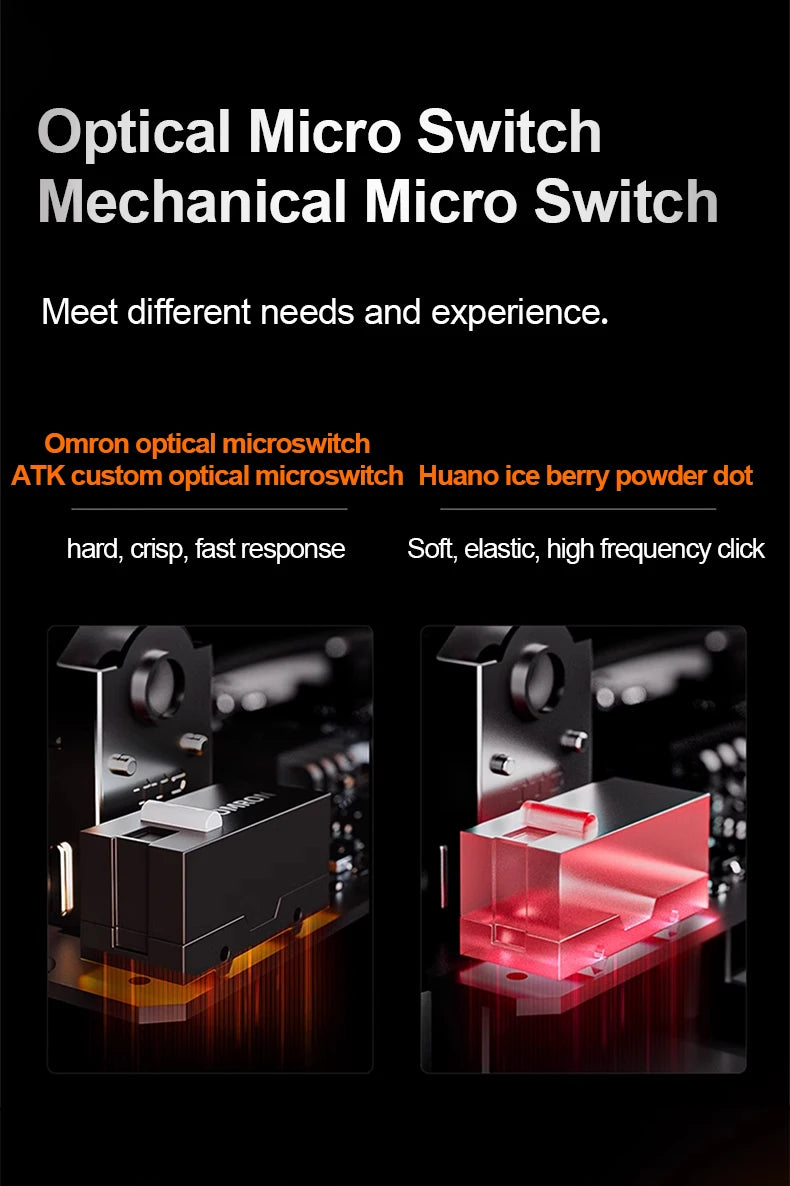 Ratón gaming inalámbrico ATK Dragonfly A9 Ultra PAW3950, ultraligero, trimodo, ergonómico, para esports y jugadores FPS, A9 SE Plus