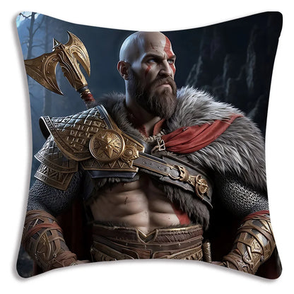 Pillow Covers Cartoon Game G-God of War R-Ragnaroks Sofa Decorative Home Double-sided Printing Short Plush Cute Cushion Cover