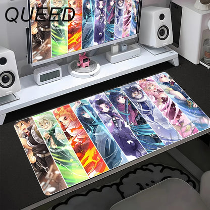 Computer Table Mat Keyboard Desk Pads Anime Mouse Pad Kawaii Girl Mausepad 900x400mm Rubber Non-slip Mouse Mats Demon Slayers XL