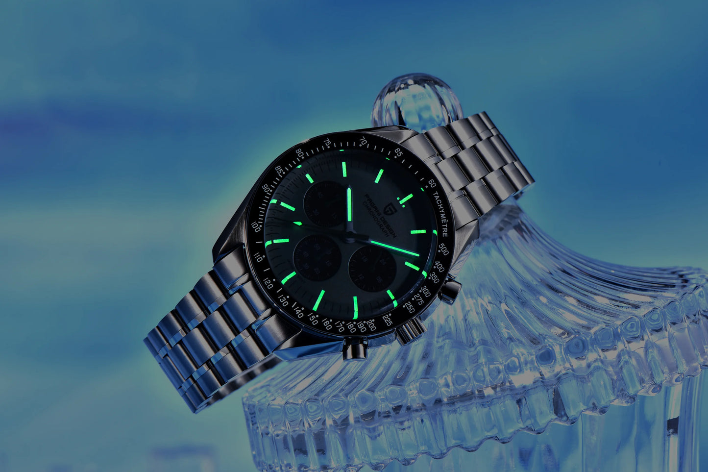 PAGANI DESIGN Saturn Men's Watches 2026 New Top Luxury Quartz Watch Men Light Tan Chronograph AR Sapphire crystal Wristwatch Men