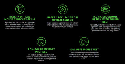 NUOVO mouse gaming cablato Razer Basilisk V3 100% originale, per gamer, sensore ottico 26000 DPI, e-sport con illuminazione RGB per PC e laptop