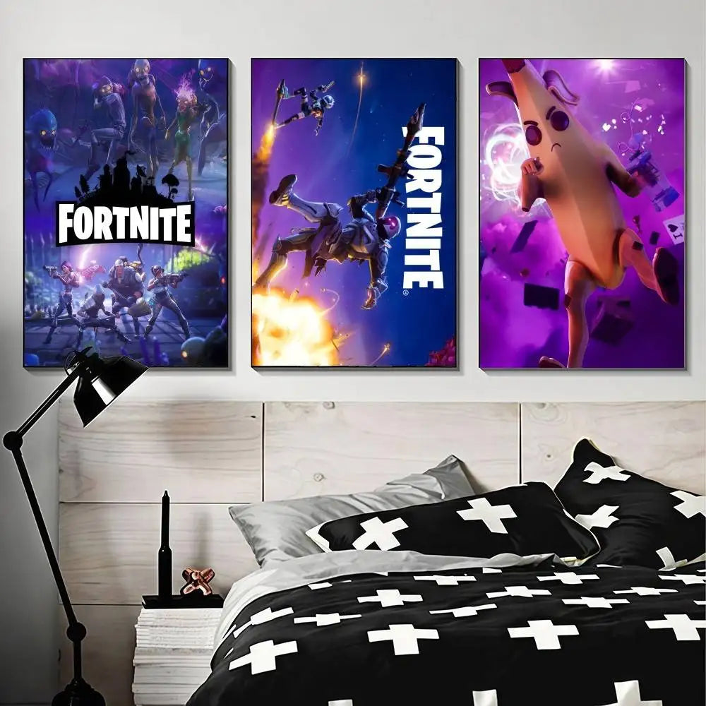 Autocolante poster F-FORTNITE cool em alta definição, ideal para valorizar as paredes da casa e do quarto, disponível em diversos estilos.