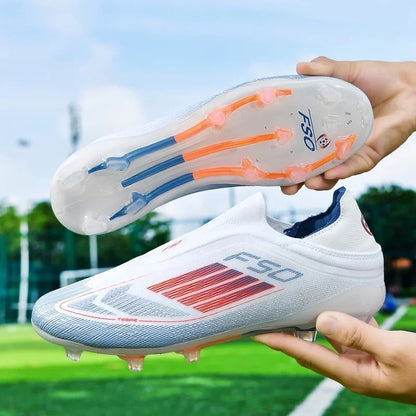 Nouvelles chaussures de football pour hommes, crampons longs antidérapants pour adultes, chaussures de sport pour garçons, crampons d'entraînement en plein air, respirantes et confortables