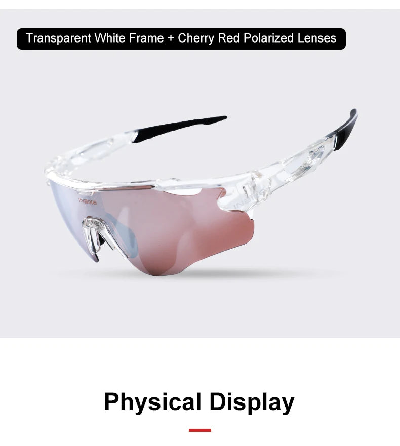INBIKE 2025 MTB Cycling Sunglasses Polarized UV Protection for Road Biking Mountain Bike Running Hiking Outdoor Sports Glasses