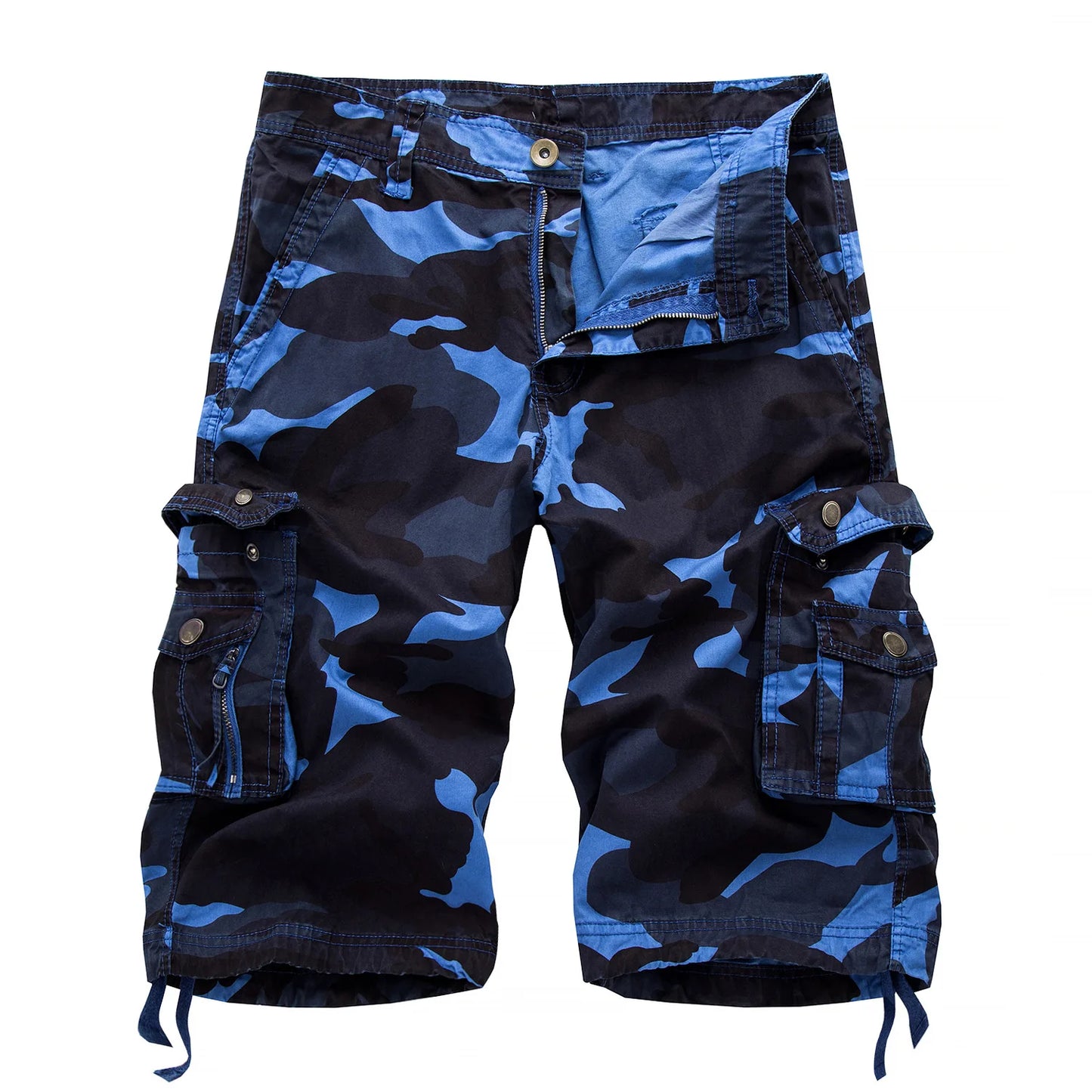 Camouflage loose work pants for men, 2025 summer military camouflage shorts for men, fashionable camouflage multi pocket work sh