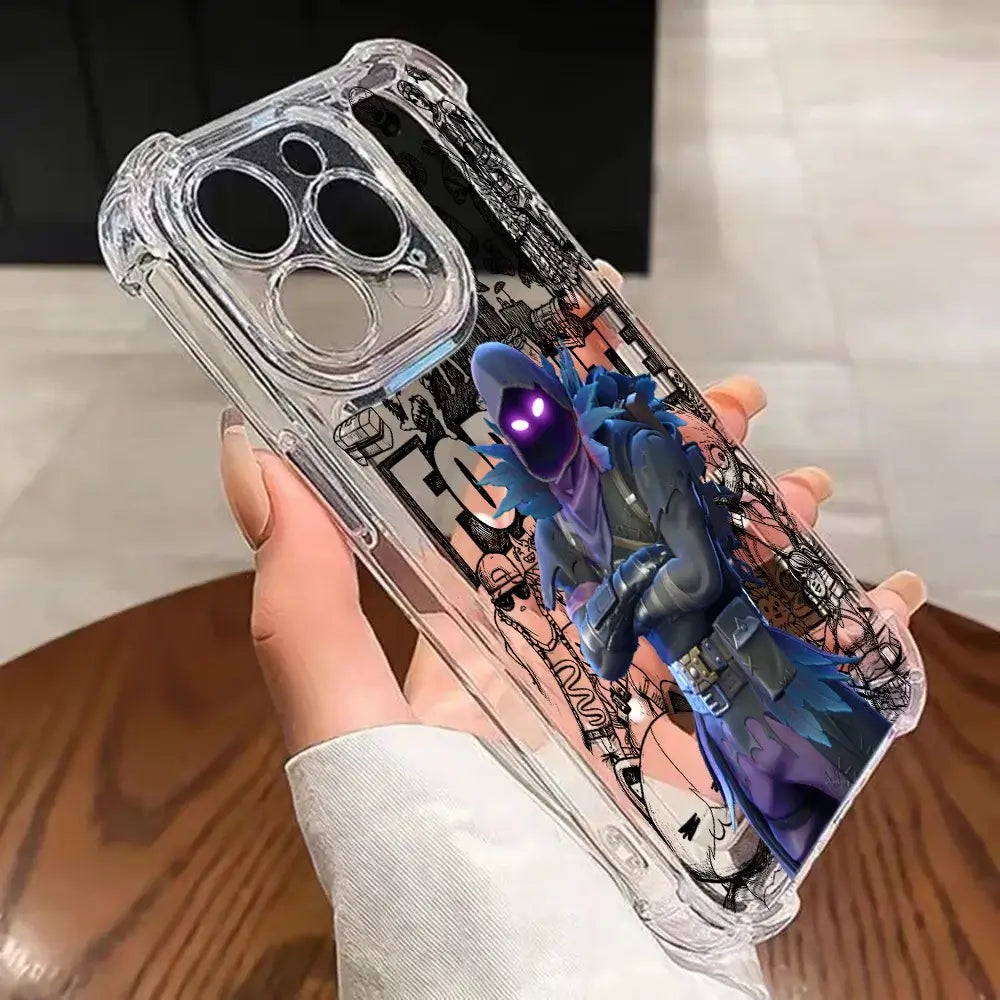 Game Fortnite Phone Case For iPhone 17 16e 16 15 14 13 12 11 Mini Air Pro Max X XR XSMax 7 8 Plus Anti Fall Transparent Cover
