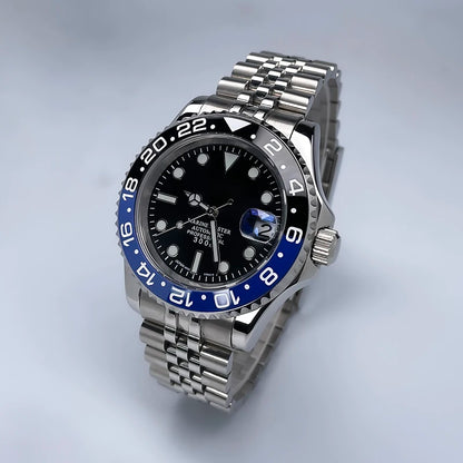 YM Style 40mm Mens Wristwatch, Bidirectional Rotate Bezel, Luminous Dial & Sapphire Crystal, Jubilee Bracelet for NH35 Movement