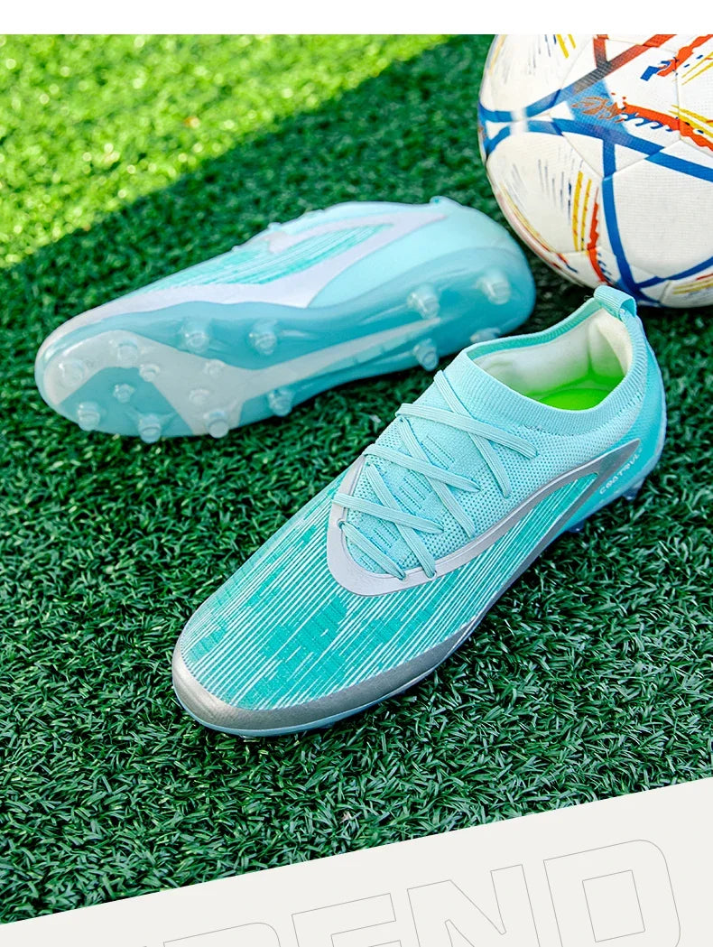 Chuteiras de futebol novas para homem, com pitons para exterior, respiráveis, adulto, antiderrapantes, calçado de futebol desportivo, pitons longos, treino, rapaz, jogo, confortáveis