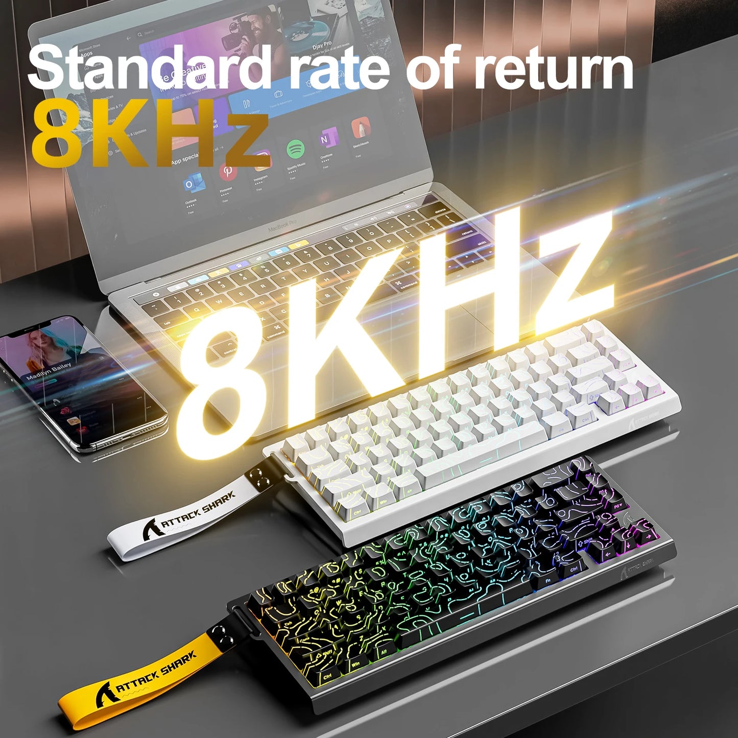 ATTACK SHARK X68HE Magnetic Switch Gaming Keyboard 8KHz Rapid Trigger Mechanical Keyboard | FREEWOLF F68/F68 Pro Wired & Wireless Magnetic Gaming Keyboard
