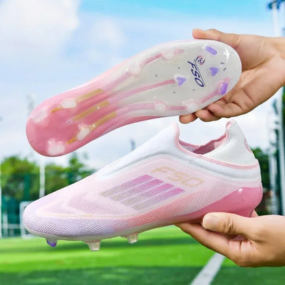 Nouvelles chaussures de football pour hommes, crampons longs antidérapants pour adultes, chaussures de sport pour garçons, crampons d'entraînement en plein air, respirantes et confortables
