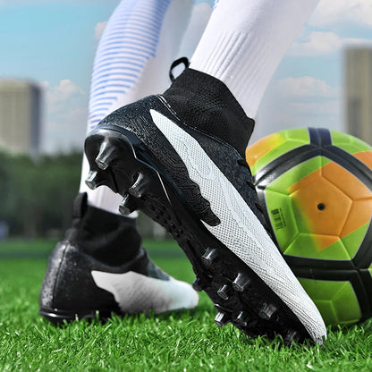 Chaussures de football professionnelles pour hommes/femmes, antidérapantes, à crampons FG, respirantes, pour l'entraînement