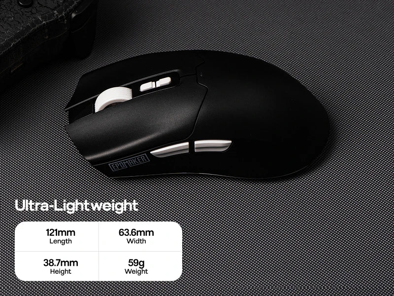 Rato Gaming sem Fios/BT/2.4GHz e com Fio EPOMAKER Click Lite, Sensor PAW3311, 800 a 24000 DPI, com Bateria de 500mAh para PC/Mac/Linux