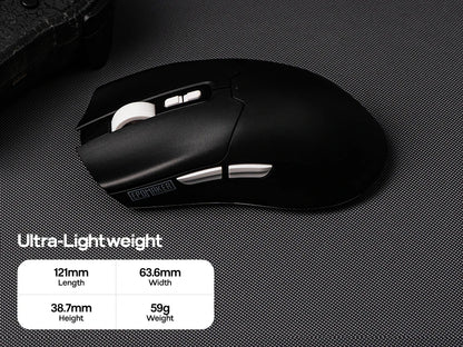 Rato Gaming sem Fios/BT/2.4GHz e com Fio EPOMAKER Click Lite, Sensor PAW3311, 800 a 24000 DPI, com Bateria de 500mAh para PC/Mac/Linux