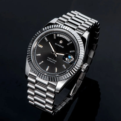 Sugess 40mm Men's Watches Automatic Date Mechanical Day Wristwatch Peacock SL3034 Movement Sapphire Waterproof Luxury Retro New