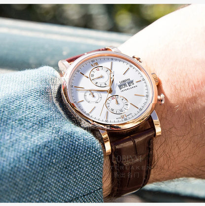 Luxury Brand Switzerland LOBINNI Perpetual Calendar Seagull Automatic Mechanical Men's Watches Sapphire Multi-function L13019-11