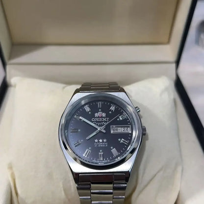 Unisex Orient Mechanical Watch Steel Strap Folding Clasp Full Function World Time Watch Series 35MM