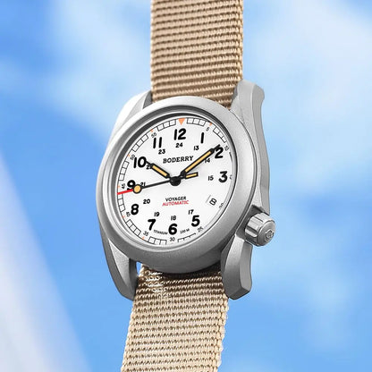 BODERRY Men Automatic Watch 40MM Titanium Pilot Sport Mechanical Wristwatch 100m Waterproof Sapphire C3 Luminous NH35