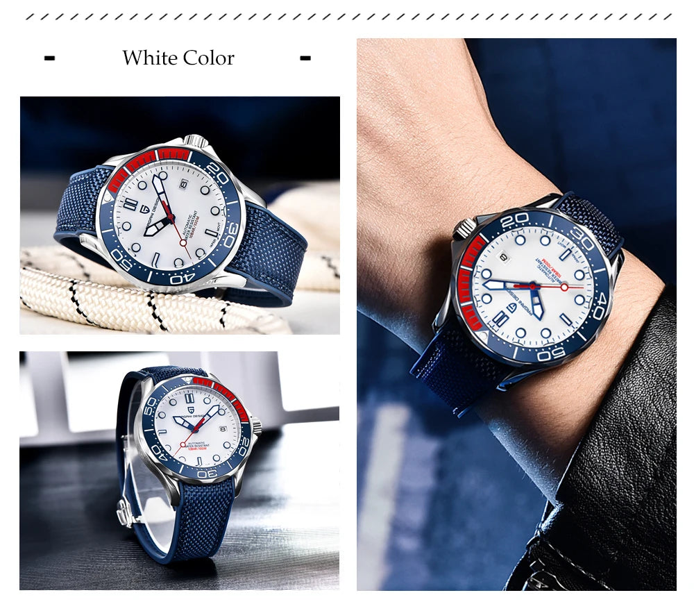 PAGANI DESIGN Men's Watches Mechanical Automatic Watch Sport Ceramic Bezel Luminous Stainless Steel Waterproof Top Watch for Men