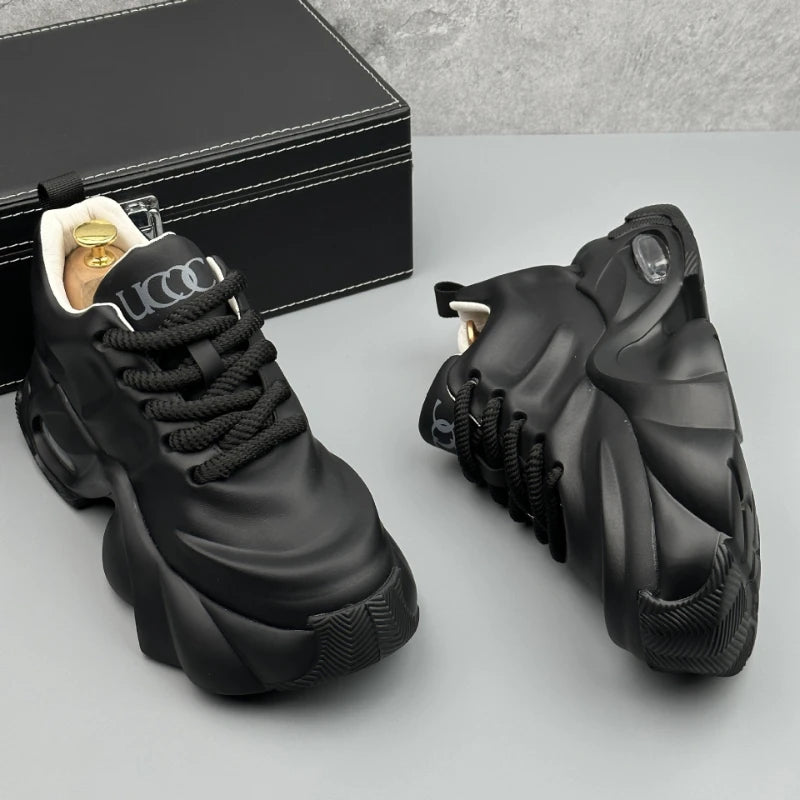 Plus Size Men's 2026 New Dad Sneakers Thick Platform Sole Fashion Versatile Casual Athletic Shoes Trendy Comfortable Daily Shoes